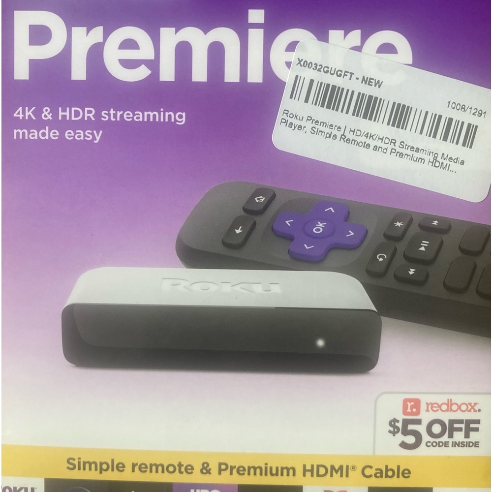 Brand new, unopened Roku Premiere with remote.